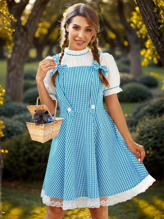Jillumi Halloween Women's Puff Sleeve   Blue Wizard Dress