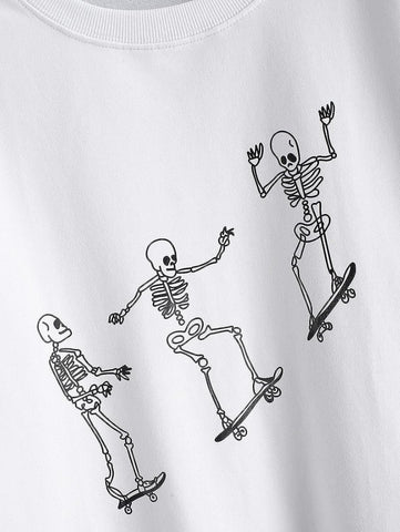 ZAFUL Women's Halloween Skeleton Print Sweatshirt