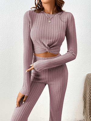 Ribbed-Knit-Pajama-Set-Purple-3