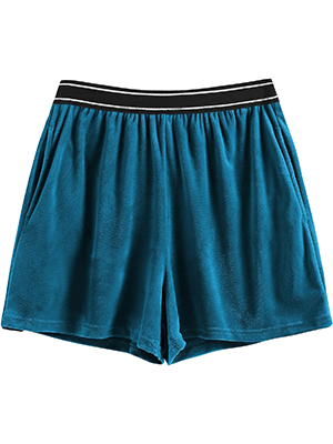 ZAFUL Women's Velvet Casual Long Sleeve Shorts Athletic Comfortable Set - Welooc