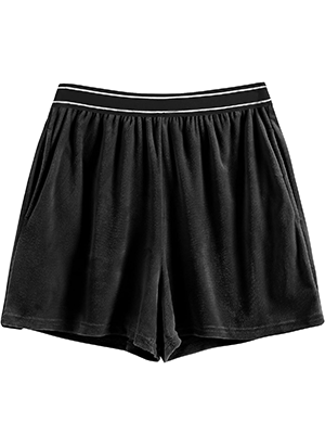 ZAFUL Women's Velvet Casual Long Sleeve Shorts Athletic Comfortable Set - Welooc
